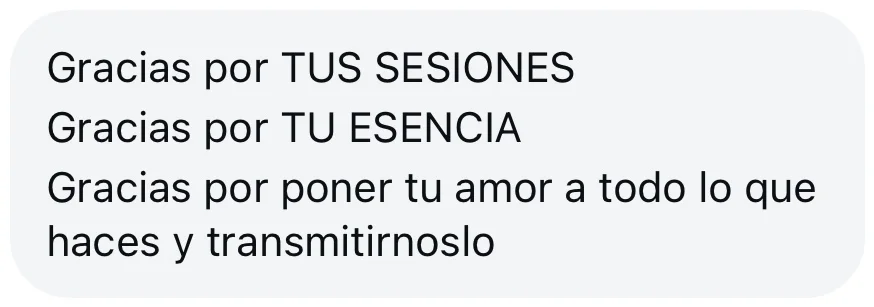 Mensaje de una alumna